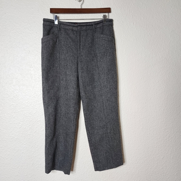 Cartonnier x Anthropologie Wool Blend Herringbone Trouser Pants Women's Size 8 - Picture 1 of 10